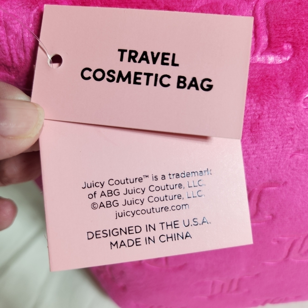 Juicy Couture Pink Embossed Travel Cosmetuc Bag Make Up - Picture 10 of 11